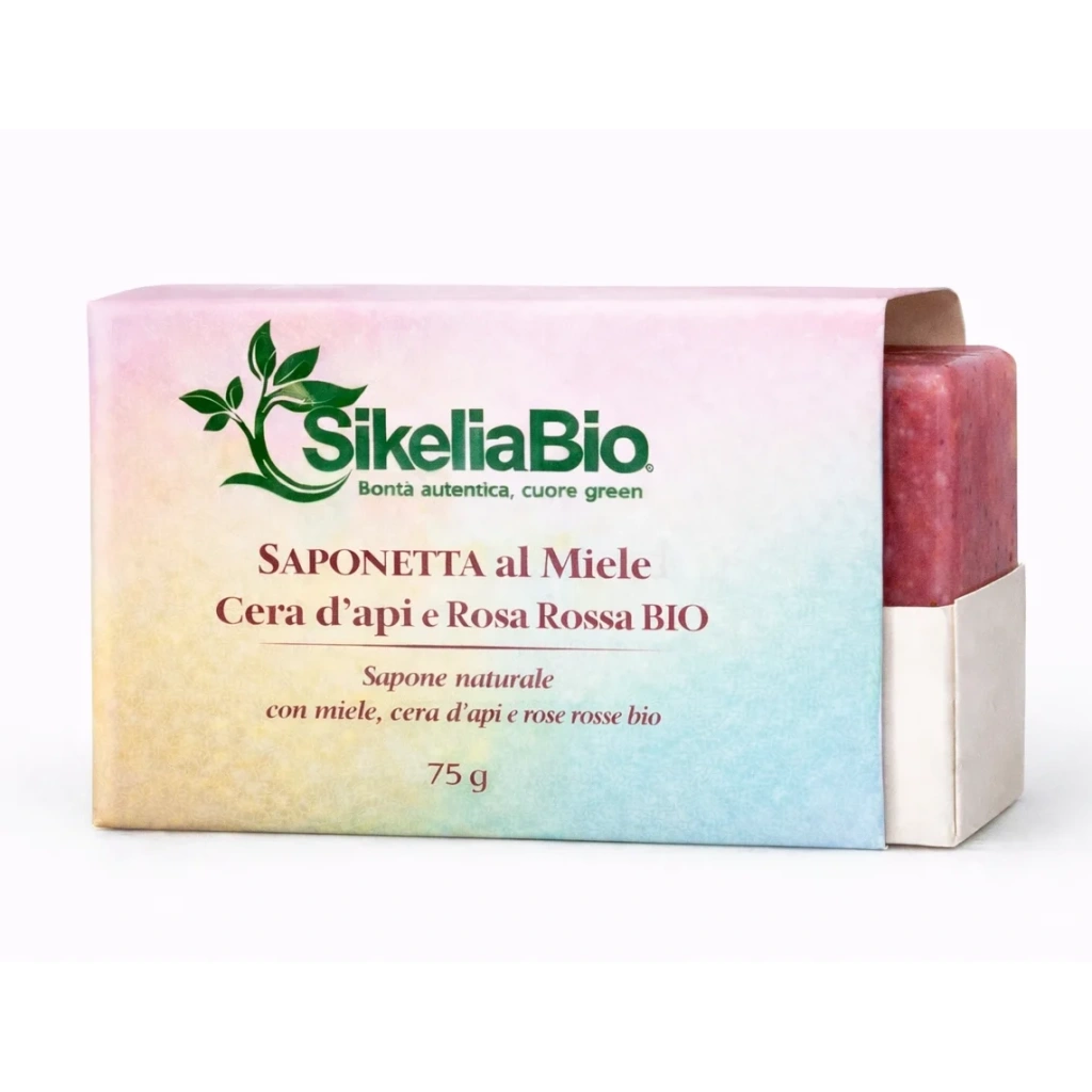 SAPONETTA al Miele, Cera d’api e Rosa Rossa BIO 75g
