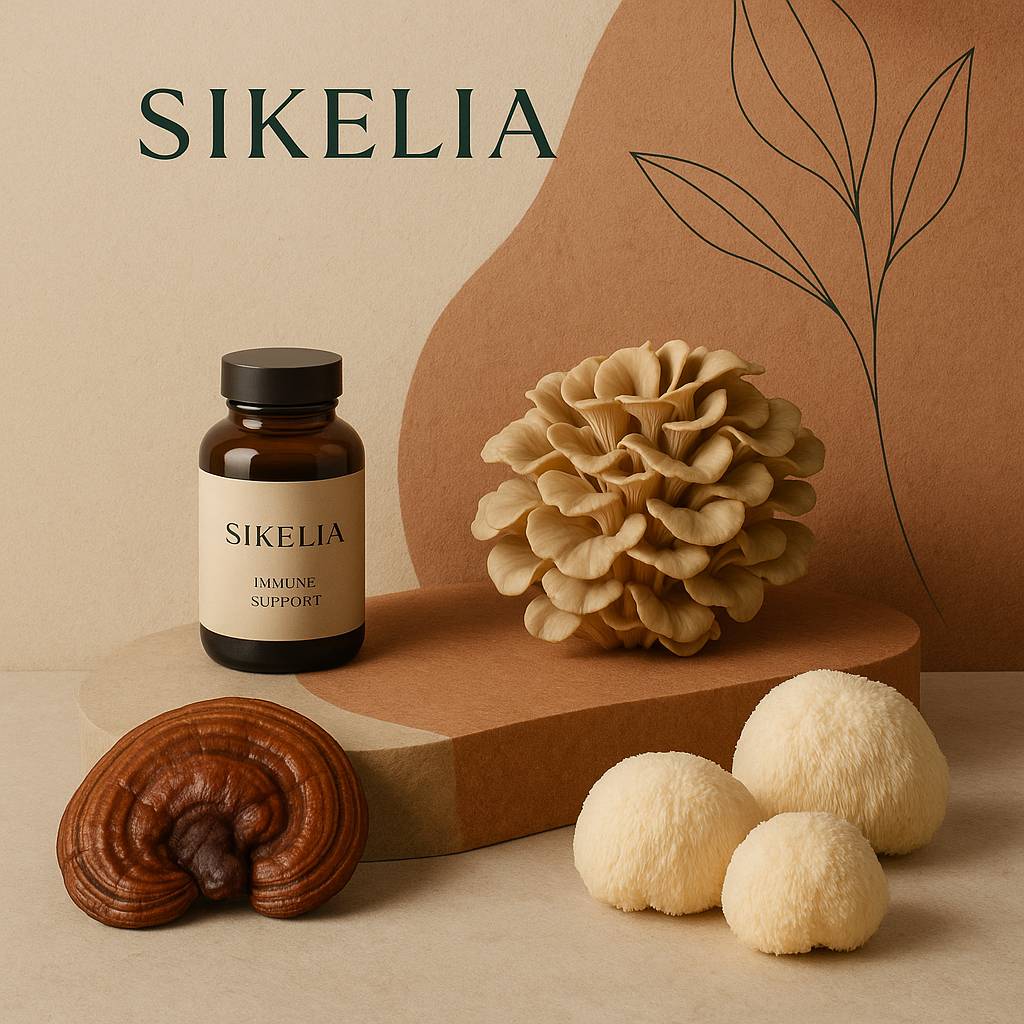 Funghi medicinali per sistema immunitario: immagine Cordyceps e Shiitake SikeliaBio