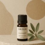 Olio essenziale calmante: guida all’uso e benefici 7 Olio essenziale calmante: flaconi SikeliaBio su sfondo neutro, atmosfera rilassante